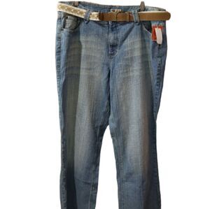 Faded Glory Y2K Light Wash Bootcut Jean's with Belt Plus Size 24
